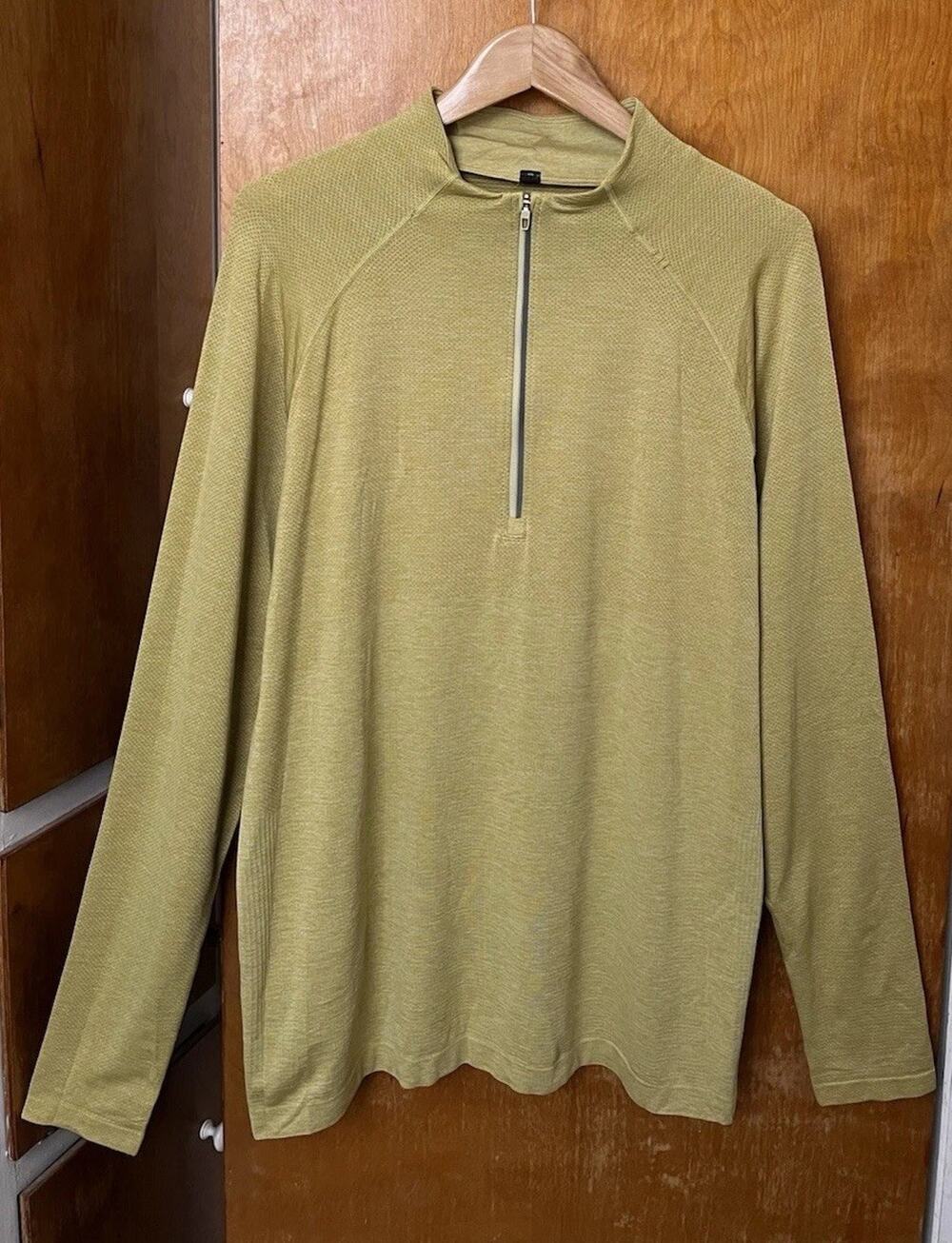 Lululemon Metal Vent Tech 1/2 Zip 2.0 Pullover Auric Gold Dew Green Size XL Gym